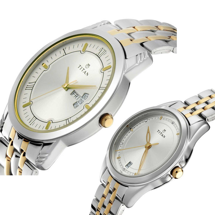 Titan Wedding Bandhan Analog Silver Dial Unisex Watch NM17742565BM01/NN17742565BM01/NP17742565BM01