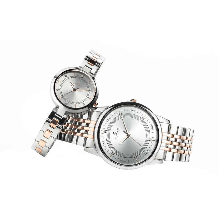 Titan Wedding Bandhan Analog Silver Dial Unisex's Watch-NM17732603KM01 / NL17732603KM01, Silver, Free Size, Strap