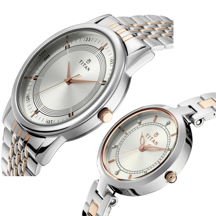 Titan Wedding Bandhan Analog Silver Dial Unisex's Watch-NM17732603KM01 / NL17732603KM01, Silver, Free Size, Strap