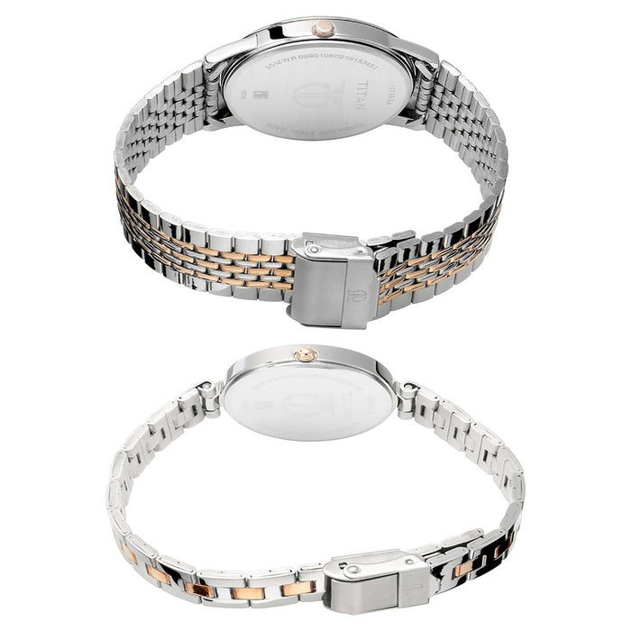 Titan Wedding Bandhan Analog Silver Dial Unisex's Watch-NM17732603KM01 / NL17732603KM01, Silver, Free Size, Strap
