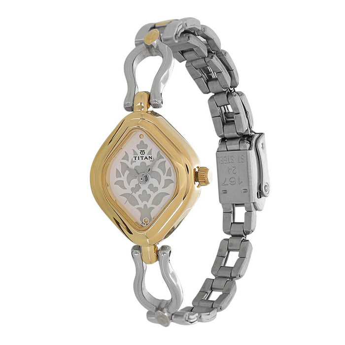 Titan White Dial Analog Watch for Women 2536BM02