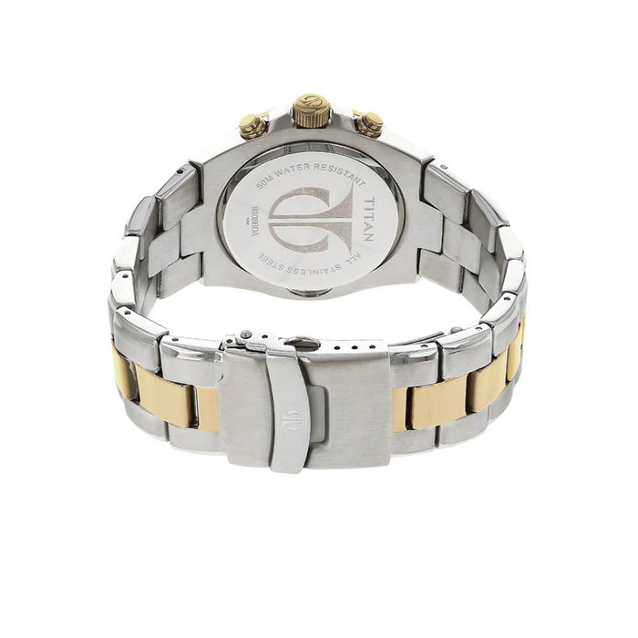 Titan White Dial Chronograph Watch 9308BM01