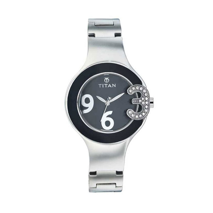 Titan women Water Resistant Stainless Steel Analog Watch 9819SM01