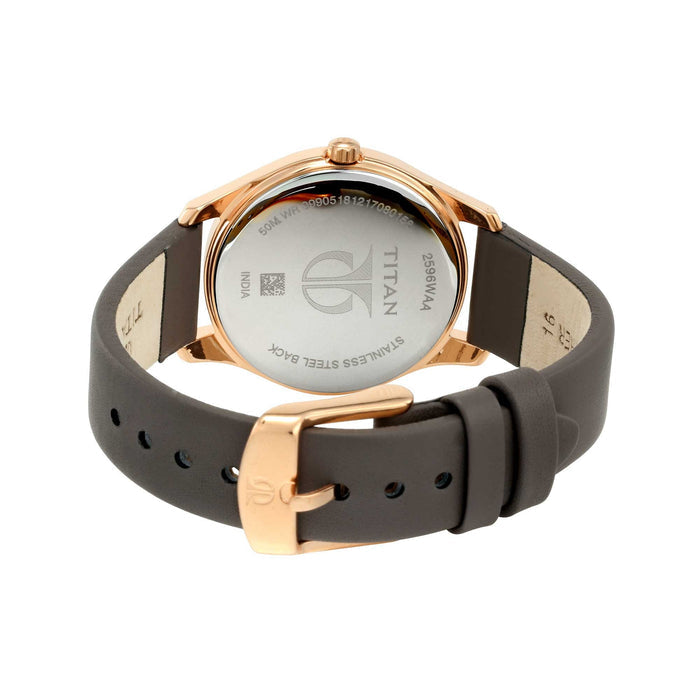 Titan Women's Grey Dial Stainless Steel Band Watch - 2596WL02