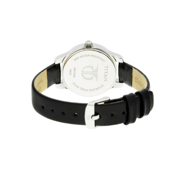 Titan Women's Quartz Watch with Analog Display and Leather Bracelet 2481SL08