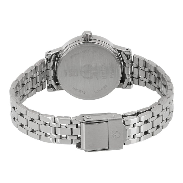Titan Women's Quartz Watch with Analog Display and Stainless Steel Bracelet 2593SM01, Silver, bracelet