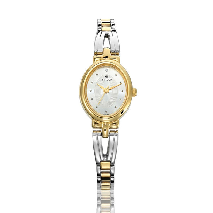 Titan Women's Silver Dial Stainless Steel Band Watch - 2594BM01