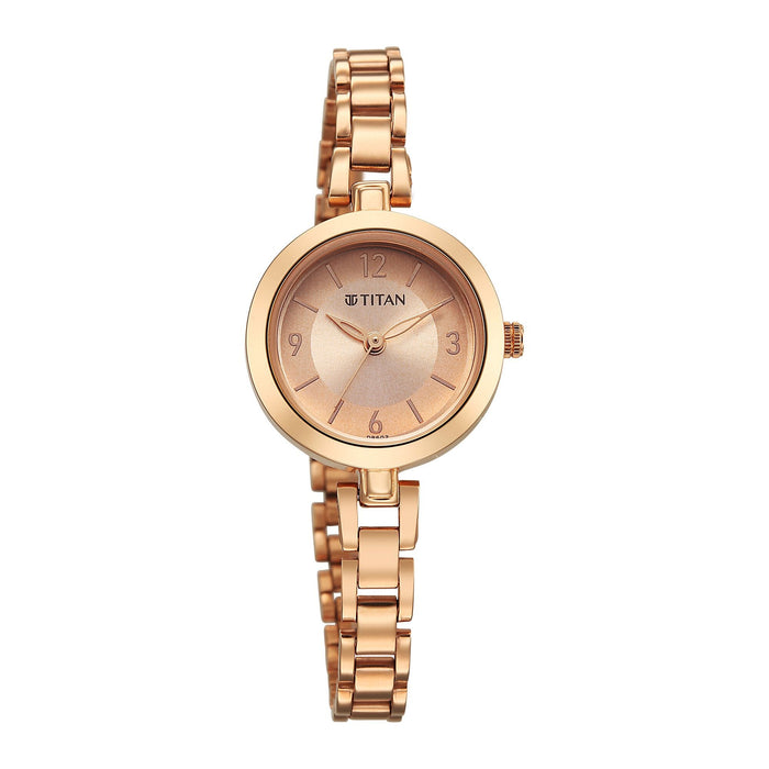 Titan Women's Watch Analog Rose Gold Dial with Rose Gold Stainless Steel Band, 2598WM04