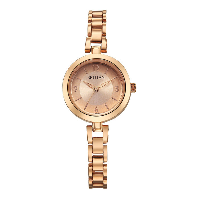Titan Women's Watch Analog Rose Gold Dial with Rose Gold Stainless Steel Band, 2598WM04