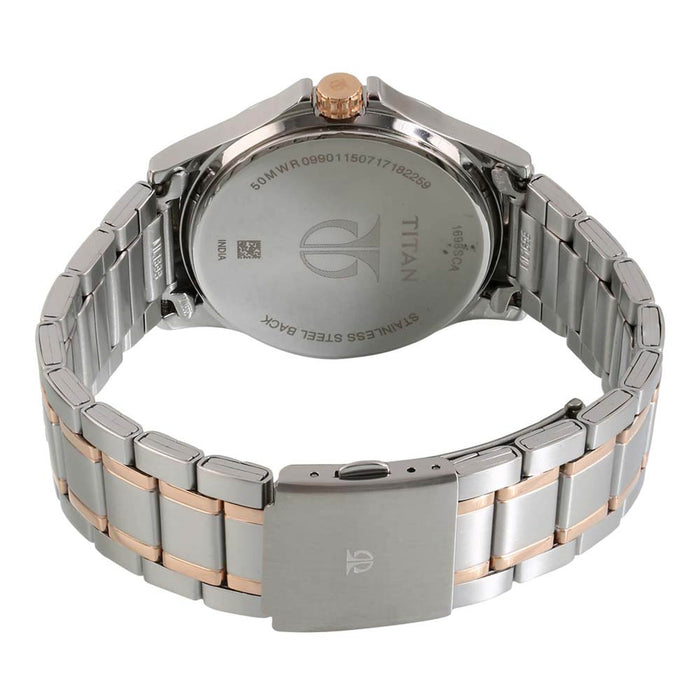 Titan Workwear Men’s Chronograph Watch | Quartz, Water Resistant, Stainless Steel Band, Rose Gold, Chronograph