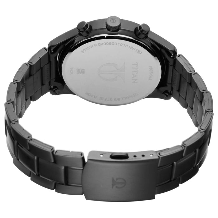 Titan Workwear Watch with Black Dial & Black Metal Strap 1805NM01
