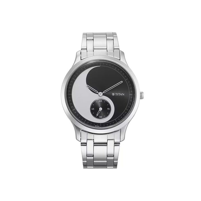 Titan Yin & Yang Black Dial Analog Stainless steel Strap Watch for Men 1825SM02