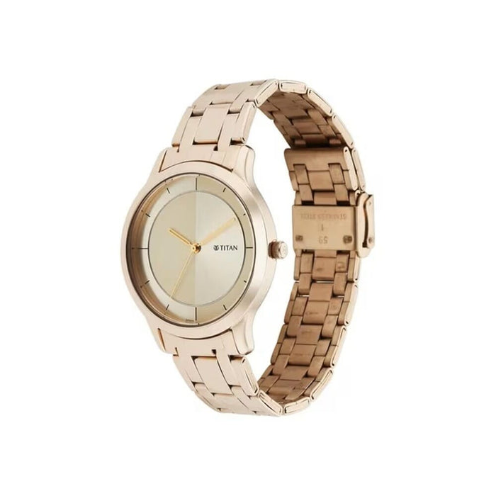 Titan Yin & Yang Light Champange Dial Analog Stainless steel Strap Watch for Men 1825WM01
