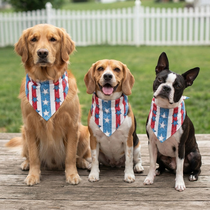 Top Performance American Denim Bandana for Dogs 3-Pack