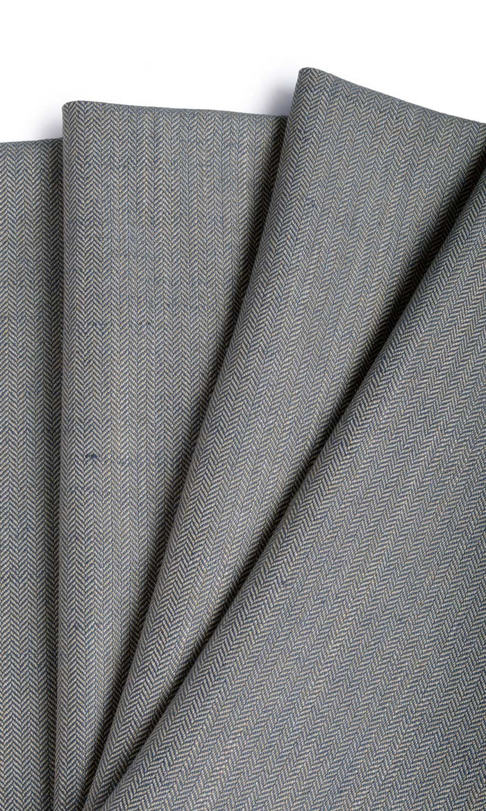 Herringbone Window Treatments Fabric By the Metre (Navy Blue/ Brown/ Grey)