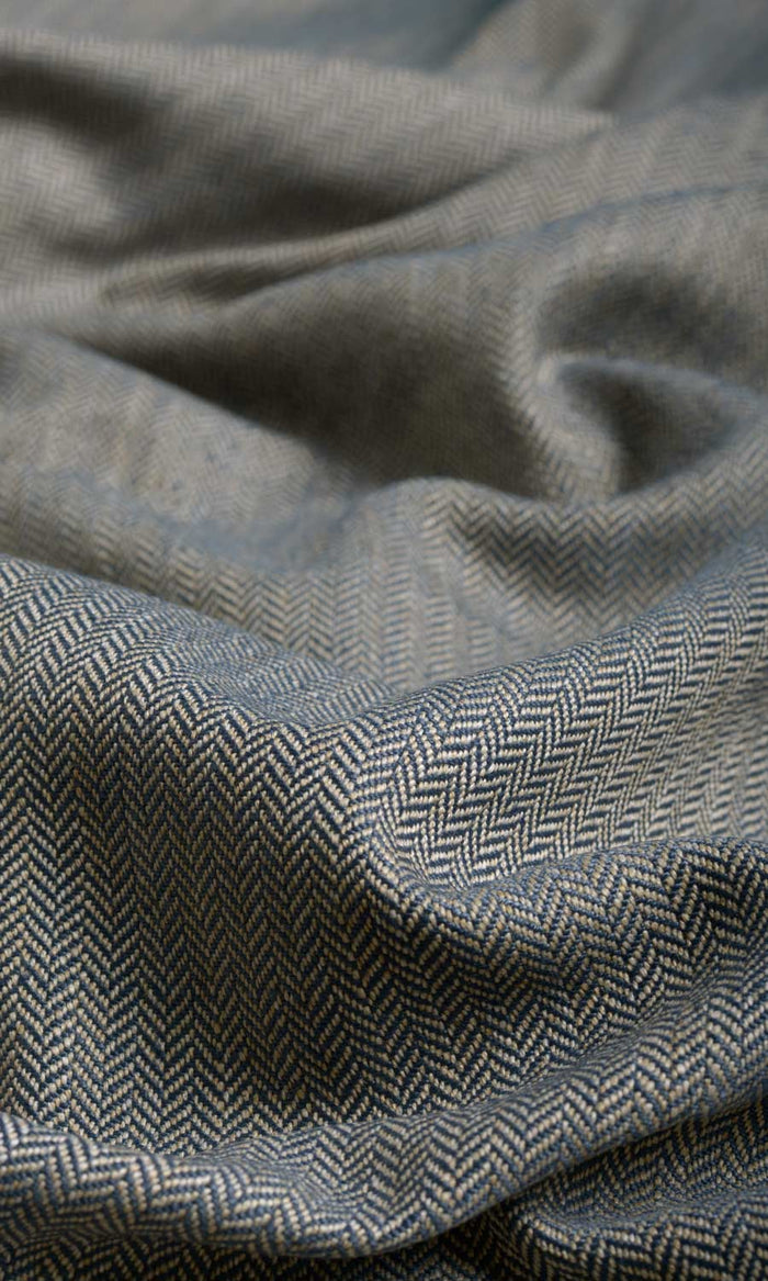 Herringbone Fabric Material By the Metre (Navy Blue/ Brown/ Grey)