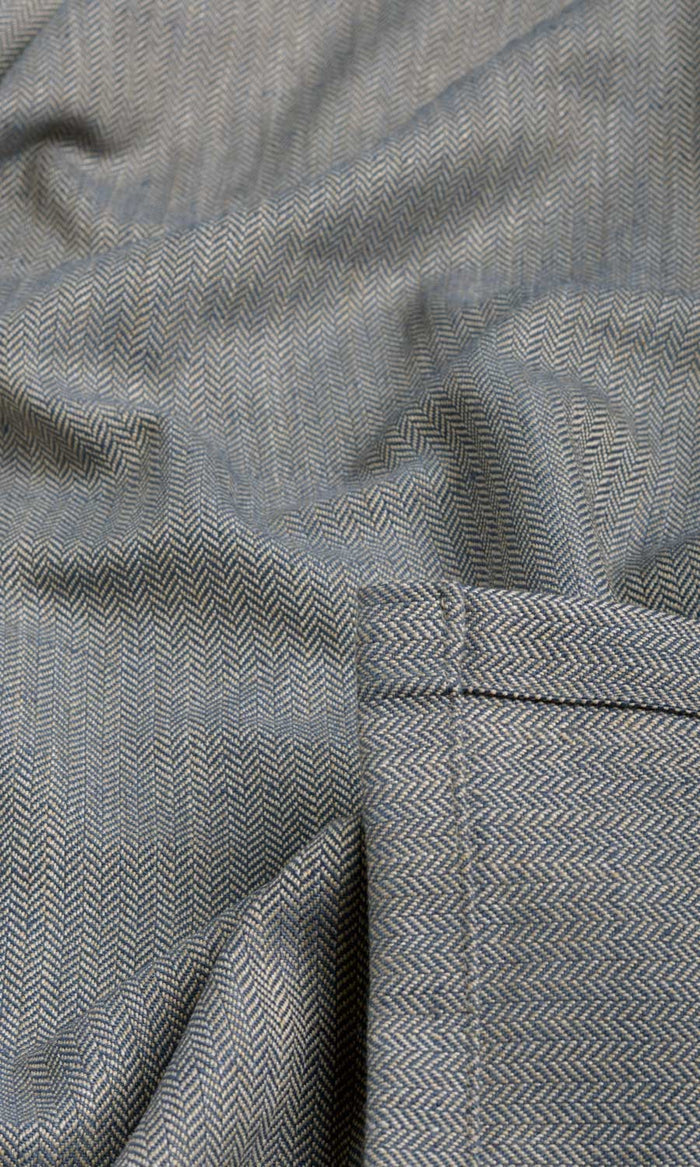 Herringbone Fabric By the Metre for Curtains & Drapes (Navy Blue/ Brown/ Grey)