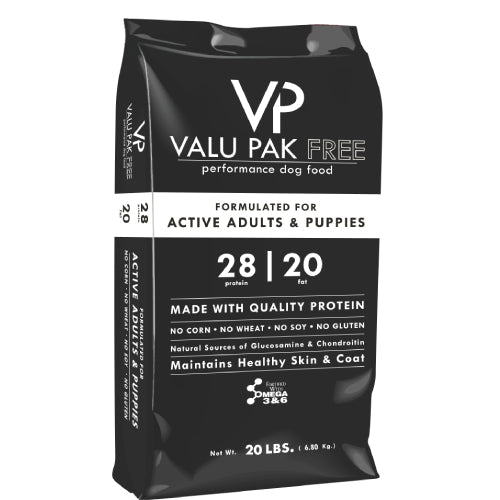Valu-Pak Free 28-20 Dry Adult Dog Food Grain-Free High Protein 20lbs.