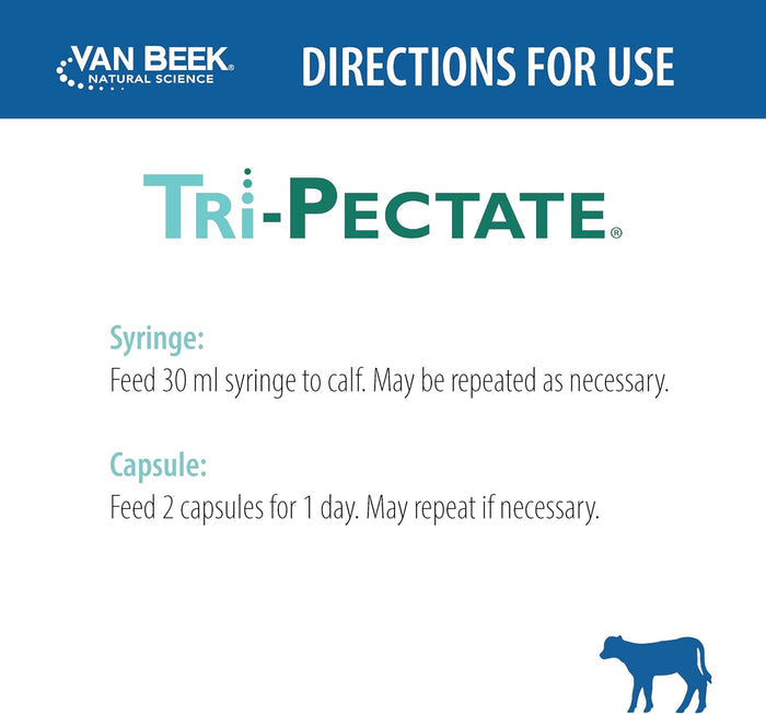 Van Beek Tri-Pectate Syringe 30cc Calf Scours Digestive Supplement Paste