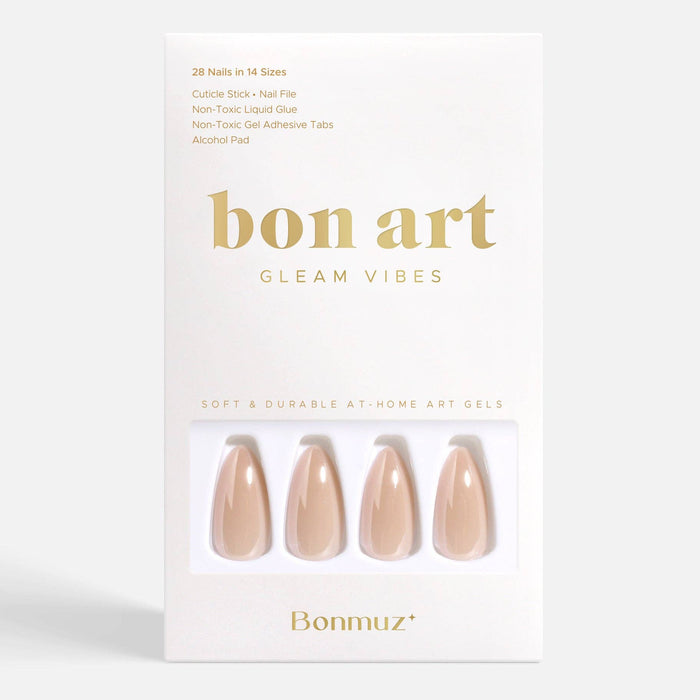 Vanilla Sugar Pop Press-On Nails – Glossy French Vanilla Glaze | Non-Toxic & Reusable