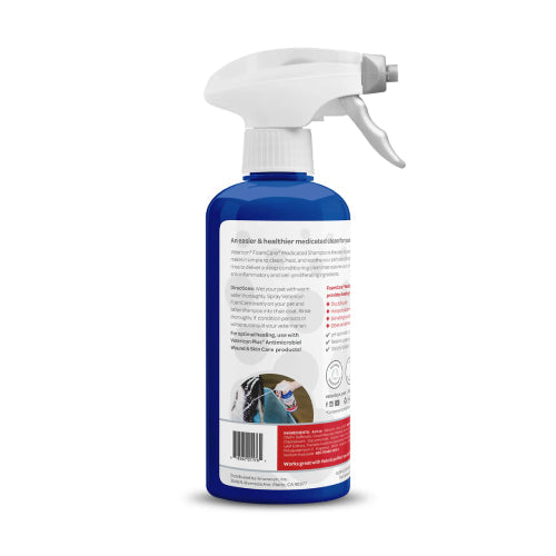 Vetericyn FoamCare Medicated Pet Shampoo Clean Heal & Soothe Animals Skin 16 oz.