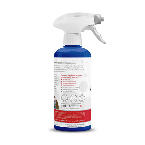 Vetericyn FoamCare Medicated Pet Shampoo Clean Heal & Soothe Animals Skin 16 oz.