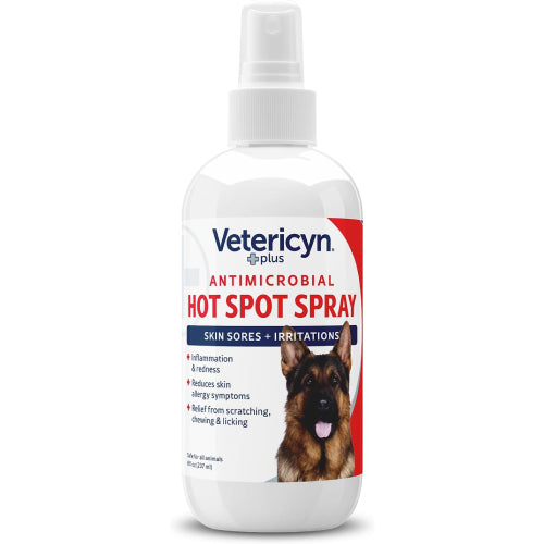 Vetericyn Plus Antimicrobial Hot Spot Spray for Dogs 8 oz. Itch Relief Skin Care