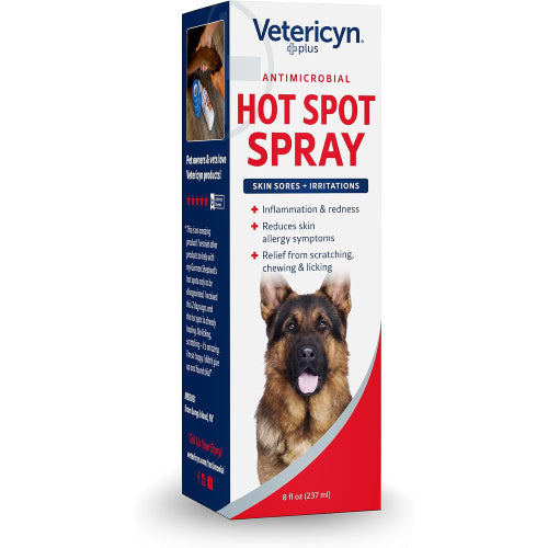 Vetericyn Plus Antimicrobial Hot Spot Spray for Dogs 8 oz. Itch Relief Skin Care
