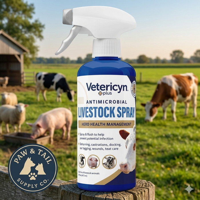 Vetericyn Plus Antimicrobial Livestock Spray for Herd Health Wound Care 16 oz.