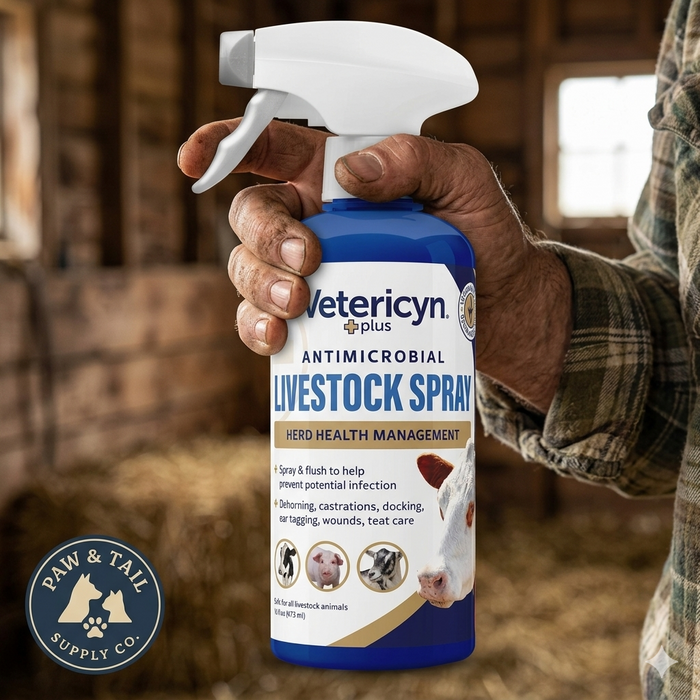 Vetericyn Plus Antimicrobial Livestock Spray for Herd Health Wound Care 16 oz.