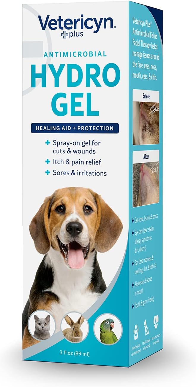 Vetericyn Plus Hydro Gel All Animal Wound & Skin Care Pets Cuts Abrasions 3 oz.