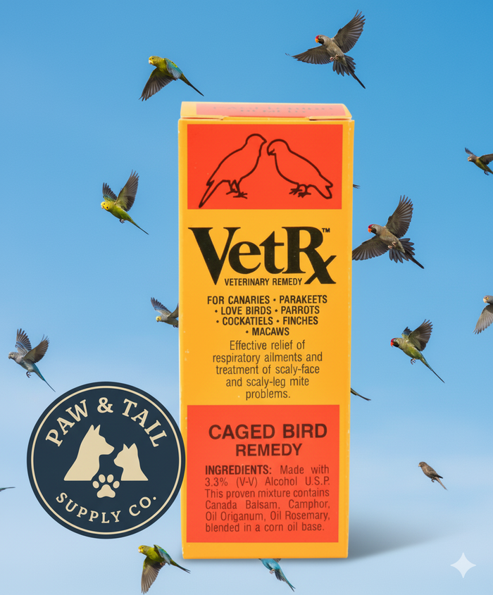 VetRx Caged Bird Remedy 2 oz. Respiratory Relief Mites Canaries Parrots Parakeets