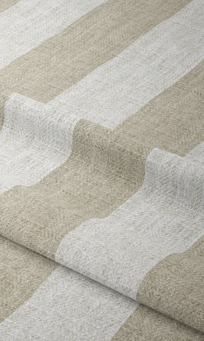 Modern Striped Window Treatments Fabric By the Metre (Beige/ White)