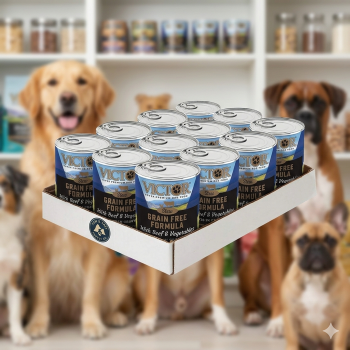 Victor Grain Free Beef and Vegetables Canned Wet Dog Food 12-Pack in Gravy