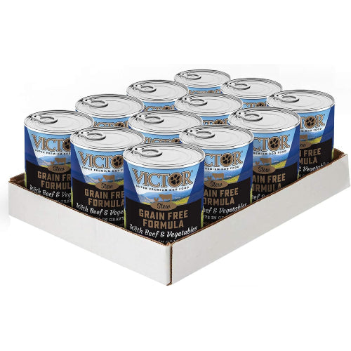 Victor Grain Free Beef and Vegetables Canned Wet Dog Food 12-Pack in Gravy