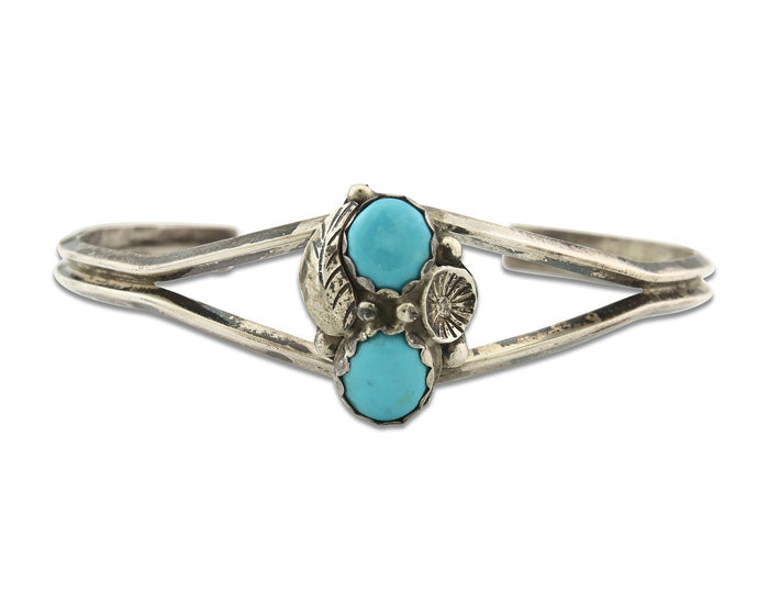 Vintage Navajo Bracelet 925 Silver Turquoise Tranditional Handmade Signed K