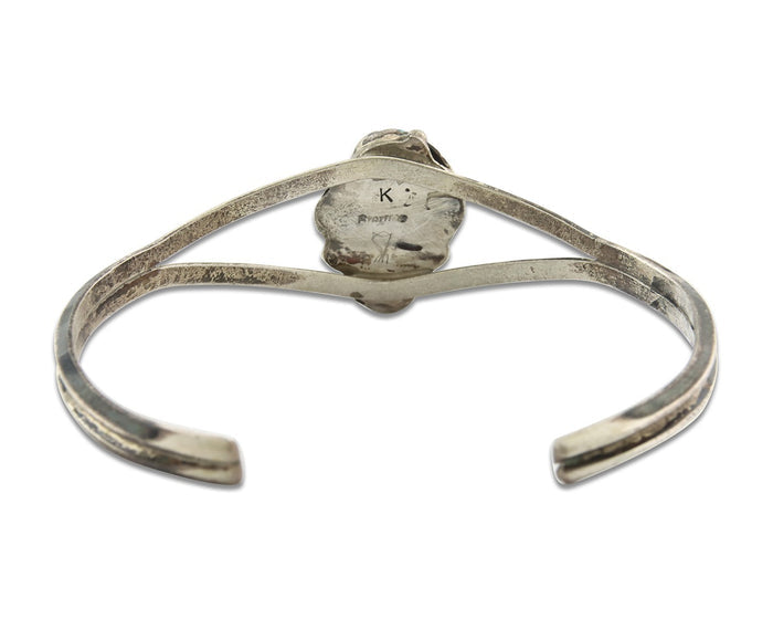 Vintage Navajo Bracelet 925 Silver Turquoise Tranditional Handmade Signed K