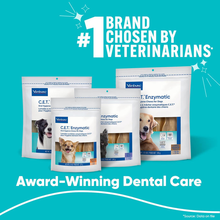 Virbac C.E.T. Enzymatic Oral Hygiene Chews for Dogs SM 11-25 lbs.