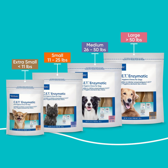 Virbac CET Enzymatic Oral Hygiene Chews for LG Dogs 50lbs.+ 30CT