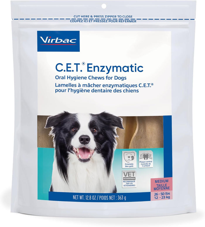 Virbac CET Enzymatic Oral Hygiene Chews for MD Dog 26-50lbs. 30CT