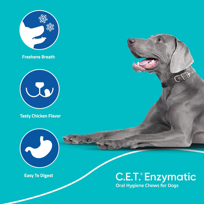 Virbac CET Enzymatic Oral Hygiene Chews for MD Dog 26-50lbs. 30CT