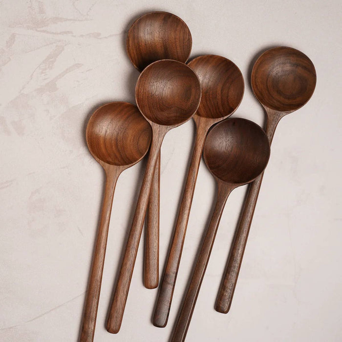 Walnut Wooden Round Spoon - 12"