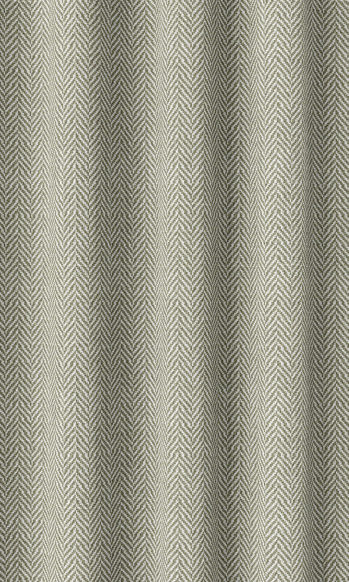 Herringbone Print Curtains (Green/ White)