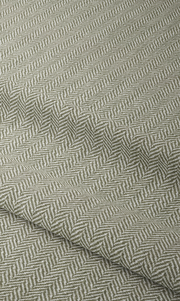 Herringbone Print Curtains for Living, Bedroom, Kitchen, Bathroom (Green/ White)