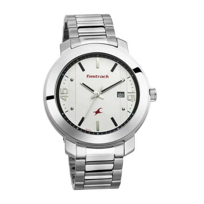 White Dial Stainless Steel Strap Watch