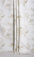 Chinoiserie Toile Velvet Drapes (White/ Ivory)