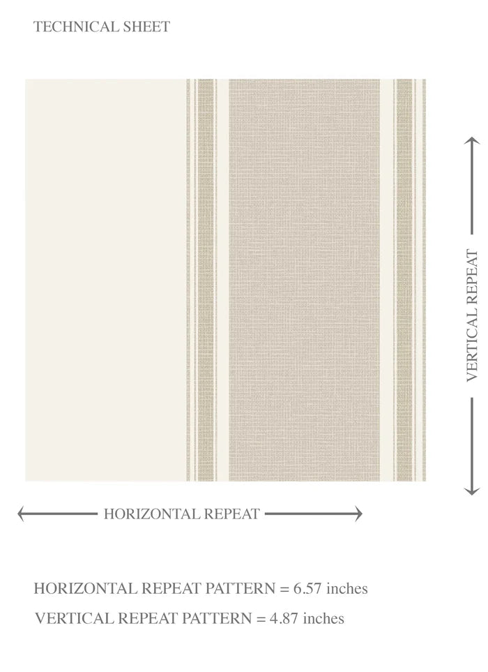 Neutral Geometric Striped Kids Room Wallpaper (Beige)