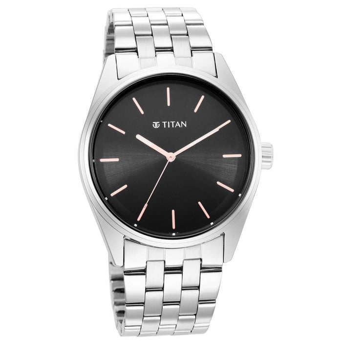 Workwear Black Dial Stainless Steel Strap Watch 1866SM01