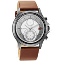 Workwear Silver Dial Brown Leather Strap Watch 1870QL01
