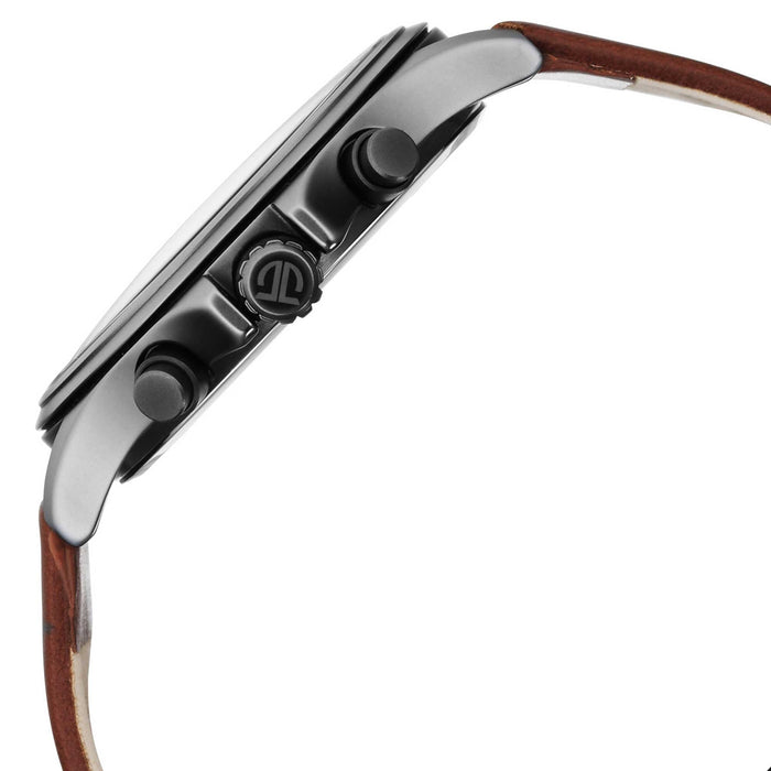 Workwear Silver Dial Brown Leather Strap Watch 1870QL01